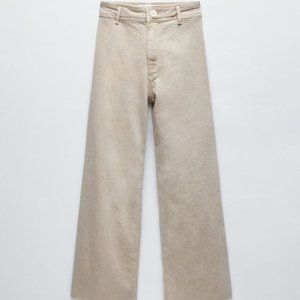 Zara Marine Straight Beige Jeans